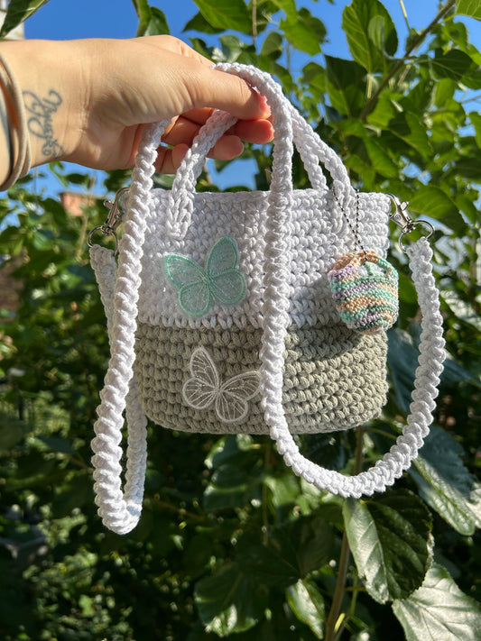 Olive butterflies crochet crossbody bag 🦋