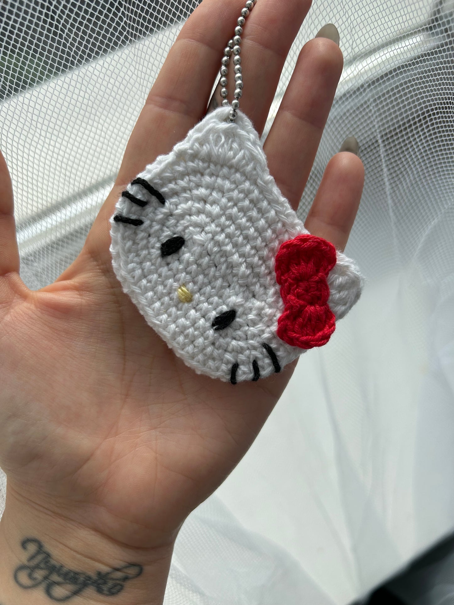 Hello Kitty inspired keychain - 100% cotton