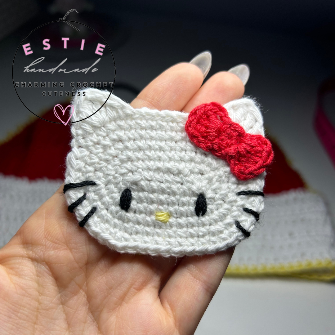 Hello Kitty inspired keychain - 100% cotton